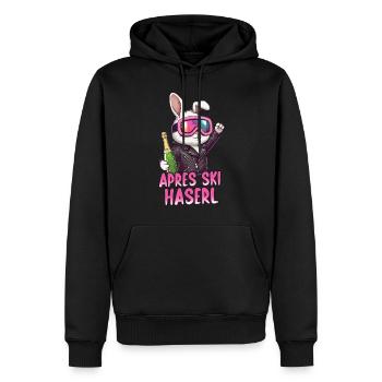 Lapin d’après-ski - Sweat à capuche Premium bio Homme - noir - Devant - Nico (187cm)