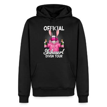 Visite officielle de Skihaserl Diven - Sweat à capuche Premium bio Homme - noir - Devant - Nico (187cm)