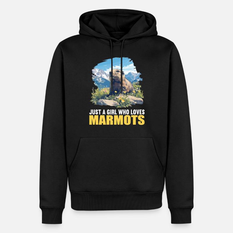 Murmeltiere Murmeltier - Männer Premium Bio Hoodie - Schwarz