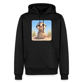 Meerkat Erdmännchen - Männer Premium Bio Hoodie - Schwarz - Vorne - Nico (187cm)