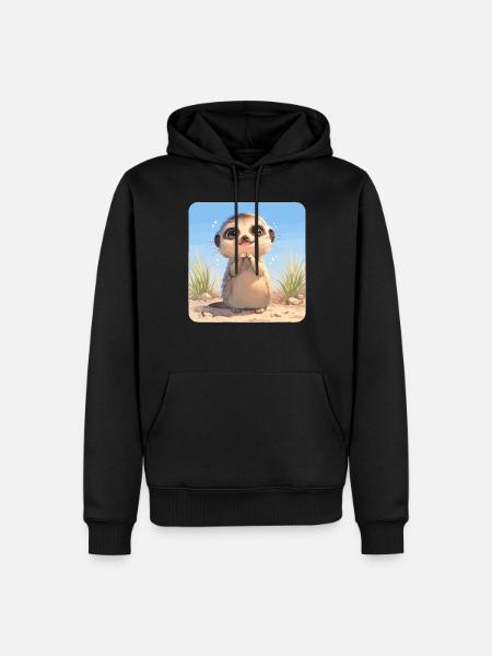 Meerkat Erdmännchen - Männer Premium Bio Hoodie - Schwarz