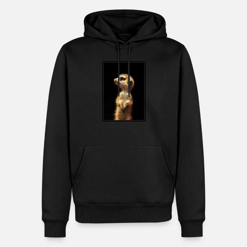 Meerkat Erdmännchen - Sweat à capuche Premium bio Homme - noir
