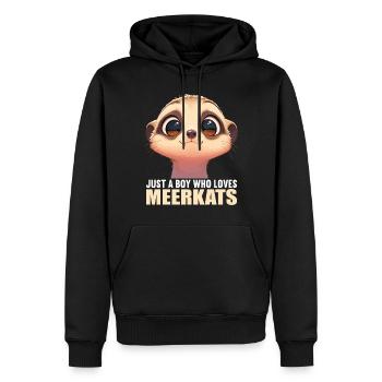 Meerkat Erdmännchen - Männer Premium Bio Hoodie - Schwarz - Vorne - Nico (187cm)