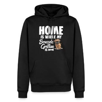 Zu Hause Ist Mein Brüsseler Griffon - Männer Premium Bio Hoodie - Schwarz - Vorne - Nico (187cm)