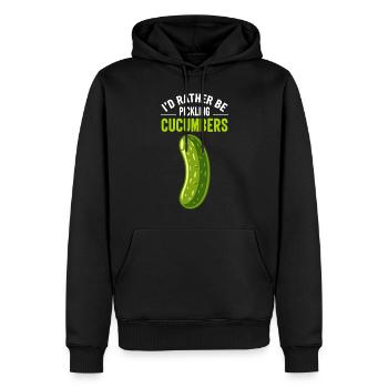 Cornichon à l’aneth Je suis l’un des cornichons - Sweat à capuche Premium bio Homme - noir - Devant - Nico (187cm)