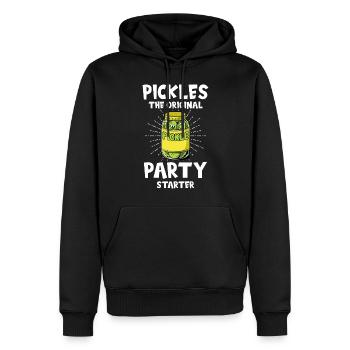 Cornichon à l’aneth Je suis l’un des cornichons - Sweat à capuche Premium bio Homme - noir - Devant - Nico (187cm)
