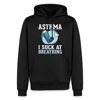 Ich sauge beim Atmen graues Band entzündlich - Männer Premium Bio Hoodie - Schwarz - Vorne - Nico (187cm)