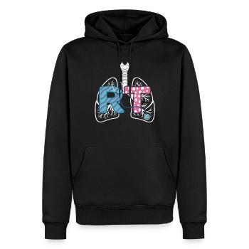 Inhalothérapeute Pneumothérapie Poumon - Sweat à capuche Premium bio Homme - noir - Devant - Nico (187cm)