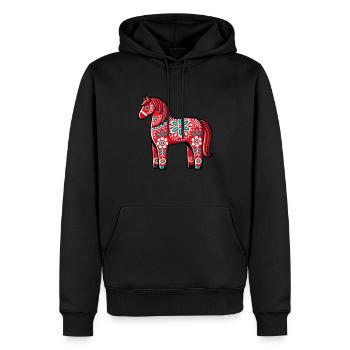 Swedish Dala Horse, Scandinavian sverige sweden - Männer Premium Bio Hoodie - Schwarz - Vorne - Nico (187cm)