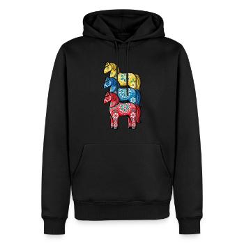 Swedish Dala Horse, Scandinavian sverige sweden - Männer Premium Bio Hoodie - Schwarz - Vorne - Nico (187cm)