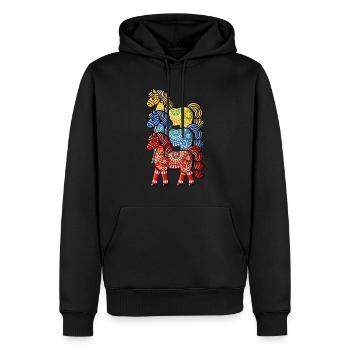 Swedish Dala Horse, Scandinavian sverige sweden - Männer Premium Bio Hoodie - Schwarz - Vorne - Nico (187cm)