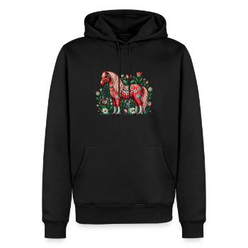 Swedish Dala Horse, Scandinavian sverige sweden - Männer Premium Bio Hoodie - Schwarz - Vorne - Nico (187cm)