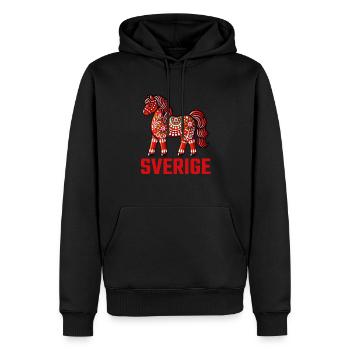 Swedish Dala Horse, Scandinavian sverige sweden - Männer Premium Bio Hoodie - Schwarz - Vorne - Nico (187cm)