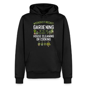 Week-end de jardinage pour les amoureux des plantes - Sweat à capuche Premium bio Homme - noir - Devant - Nico (187cm)
