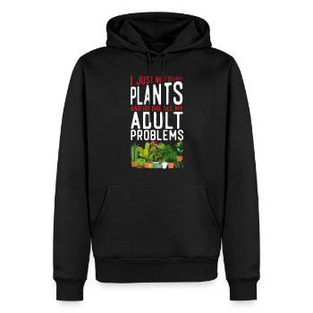 Plant Lover Gardening I Just Want - Männer Premium Bio Hoodie - Schwarz - Vorne - Nico (187cm)