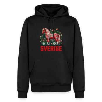 Swedish Dala Horse, Scandinavian sverige sweden - Männer Premium Bio Hoodie - Schwarz - Vorne - Nico (187cm)