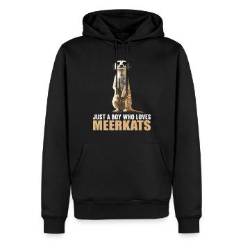 Meerkat Erdmännchen - Männer Premium Bio Hoodie - Schwarz - Vorne - Nico (187cm)