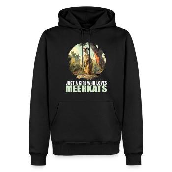 Meerkat Erdmännchen - Männer Premium Bio Hoodie - Schwarz - Vorne - Nico (187cm)