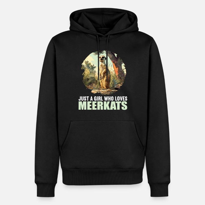 Meerkat Erdmännchen - Männer Premium Bio Hoodie - Schwarz
