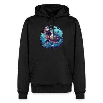 Mégalodons Megalodon - Sweat à capuche Premium bio Homme - noir - Devant - Nico (187cm)