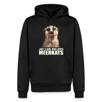 Meerkat Erdmännchen - Männer Premium Bio Hoodie - Schwarz - Vorne - Nico (187cm)