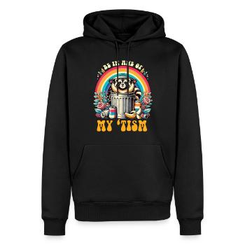 Soyez en admiration devant mes ratons laveurs autistes - Sweat à capuche Premium bio Homme - noir - Devant - Nico (187cm)