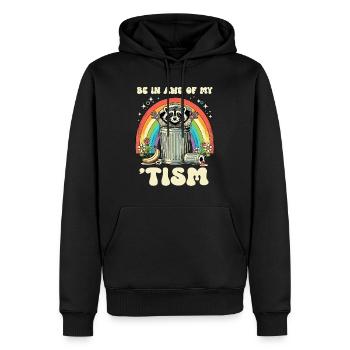 Soyez en admiration devant mes ratons laveurs autistes - Sweat à capuche Premium bio Homme - noir - Devant - Nico (187cm)