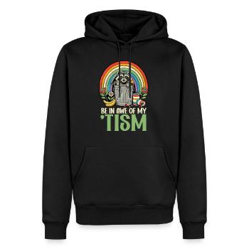 Be In Awe Of My 'Tism Autistic Waschbären - Männer Premium Bio Hoodie - Schwarz - Vorne - Nico (187cm)