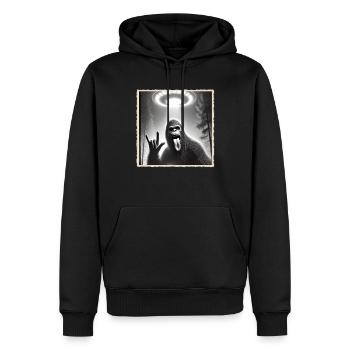 Rock, Rocker, Rock Musik, Heavy Metal, Rock Hand - Männer Premium Bio Hoodie - Schwarz - Vorne - Nico (187cm)