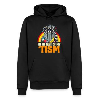 Be In Awe Of My 'Tism Autistic Waschbären - Männer Premium Bio Hoodie - Schwarz - Vorne - Nico (187cm)