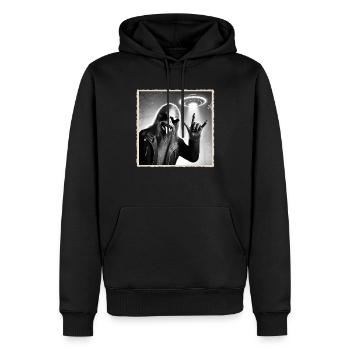 Rock, Rocker, Rock Musik, Heavy Metal, Rock Hand - Männer Premium Bio Hoodie - Schwarz - Vorne - Nico (187cm)