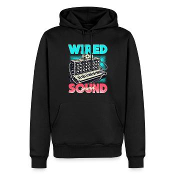 Synthesizer Synth Wired For Sound - Männer Premium Bio Hoodie - Schwarz - Vorne - Nico (187cm)
