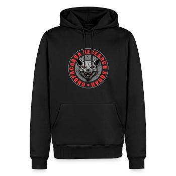 Chupacabra Reseach Squad - Männer Premium Bio Hoodie - Schwarz - Vorne - Nico (187cm)