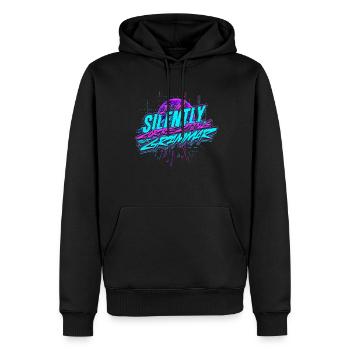 Linguiste informaticien corrigeant silencieusement votre grammaire - Sweat à capuche Premium bio Homme - noir - Devant - Nico (187cm)