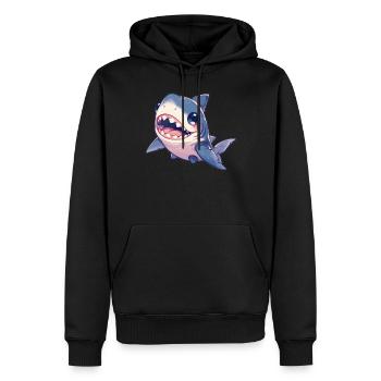 Grands requins blancs Grand requin blanc - Sweat à capuche Premium bio Homme - noir - Devant - Nico (187cm)