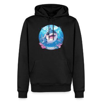 Weiße Haie Weißer Hai - Männer Premium Bio Hoodie - Schwarz - Vorne - Nico (187cm)