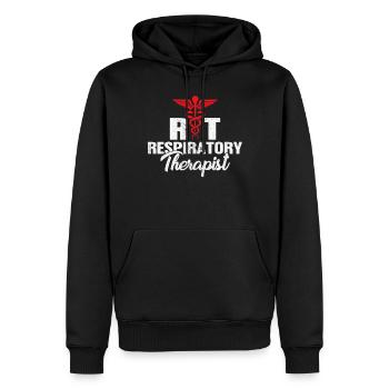 Lustig RT Atemtherapeut Pneumologe Lunge - Männer Premium Bio Hoodie - Schwarz - Vorne - Nico (187cm)