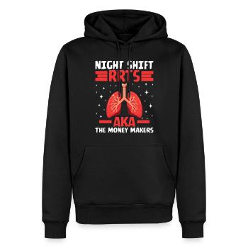 Quart de nuit RRTS Respiration pulmonaire amusante - Sweat à capuche Premium bio Homme - noir - Devant - Nico (187cm)