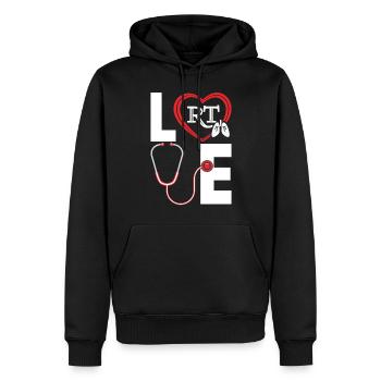 Liebe Lustige Atemtherapie Pneumologe Peds - Männer Premium Bio Hoodie - Schwarz - Vorne - Nico (187cm)