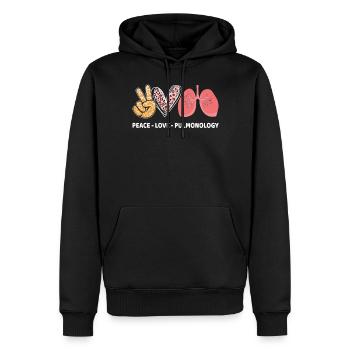 Paix Amour Pneumologie Drôle Peds RT Respiratoire - Sweat à capuche Premium bio Homme - noir - Devant - Nico (187cm)
