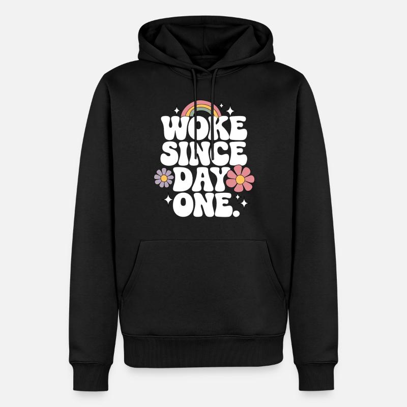 Woke - Männer Premium Bio Hoodie - Schwarz