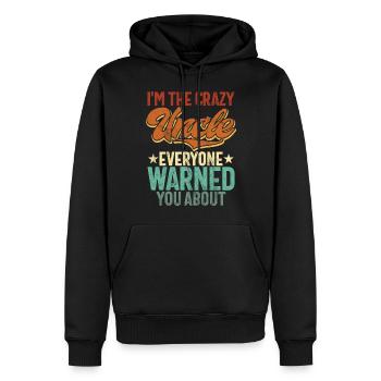Meilleur oncle fier oncle citation humour - Sweat à capuche Premium bio Homme - noir - Devant - Nico (187cm)