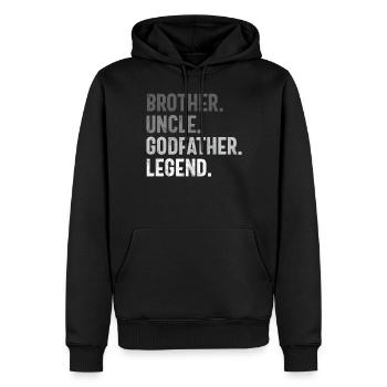 Meilleur oncle fier oncle citation humour - Sweat à capuche Premium bio Homme - noir - Devant - Nico (187cm)