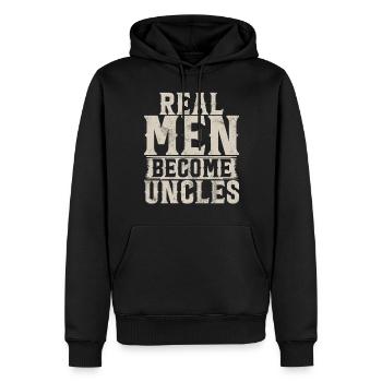 Meilleur oncle fier oncle citation humour - Sweat à capuche Premium bio Homme - noir - Devant - Nico (187cm)