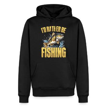 Ich Würde Lieber Im Freien Angeln Abenteuer - Männer Premium Bio Hoodie - Schwarz - Vorne - Nico (187cm)