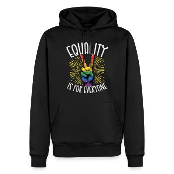 L’égalité est pour tous les signes de paix - Sweat à capuche Premium bio Homme - noir - Devant - Nico (187cm)