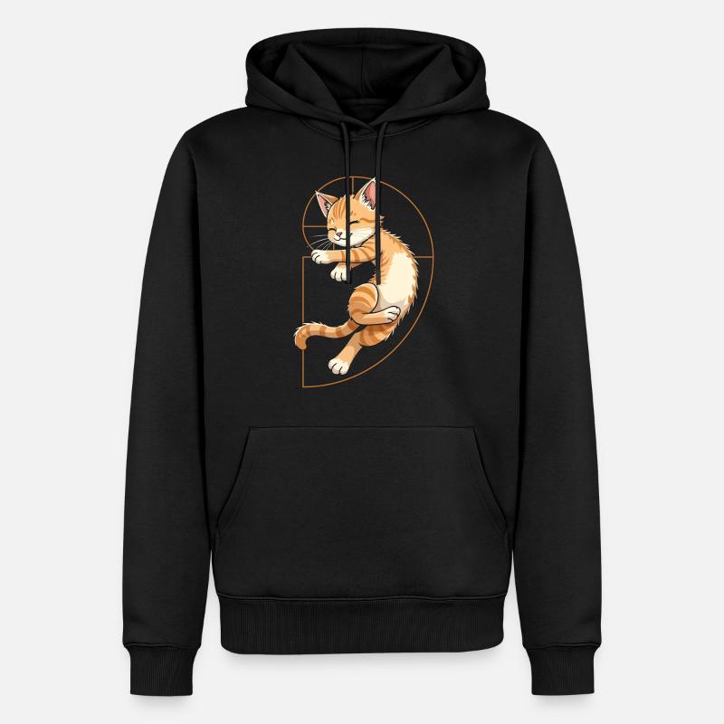 Chat de Fibonacci - Sweat à capuche Premium bio Homme - noir