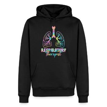 Inhalothérapeute Tie Dye Healthcare Lung - Sweat à capuche Premium bio Homme - noir - Devant - Nico (187cm)