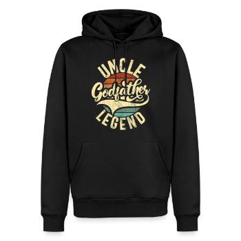 Meilleur oncle fier oncle citation humour - Sweat à capuche Premium bio Homme - noir - Devant - Nico (187cm)