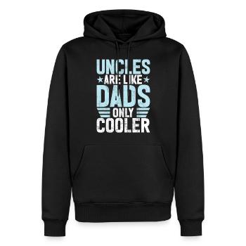 Meilleur oncle fier oncle citation humour - Sweat à capuche Premium bio Homme - noir - Devant - Nico (187cm)